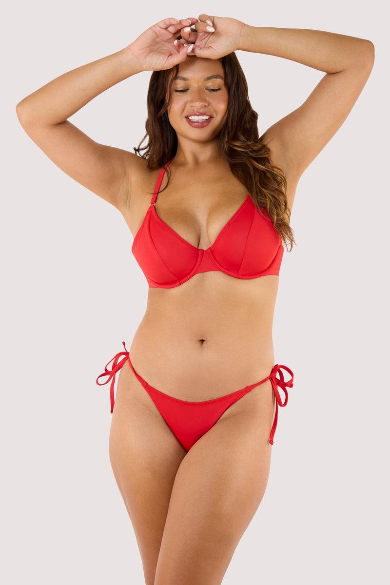 Playful Promises Paloma Red Underwired Halterneck Bikini Top