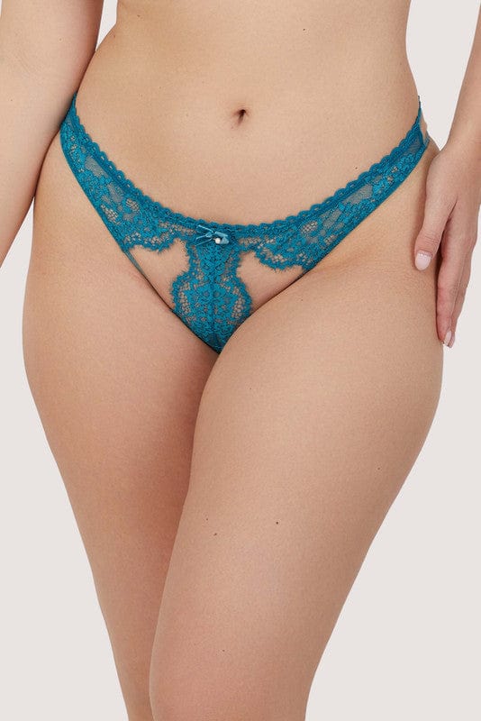 playful promises Phoebe Teal Eyelash Lace Brazillian Brief