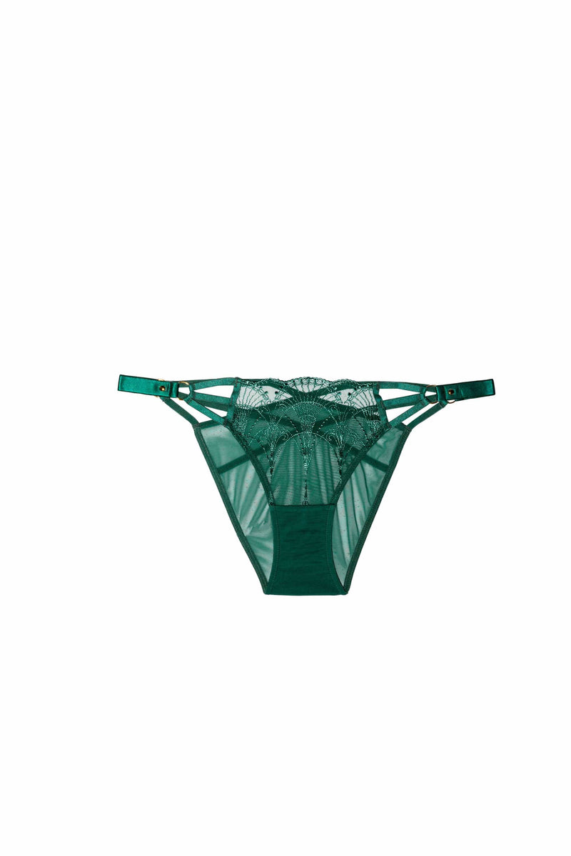 Playful Promises Pippa Forest Green Deco Embroidered Brief