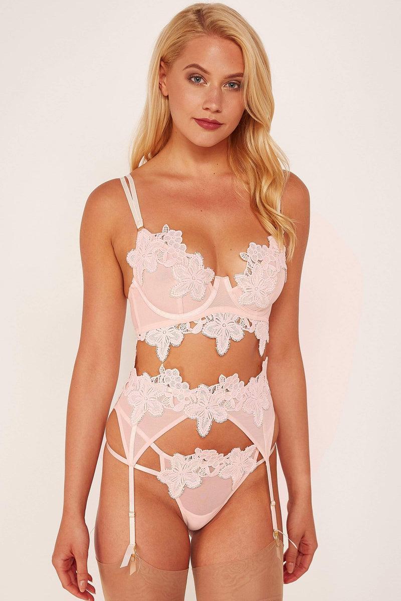 Playful Promises Alyssa Applique Peach Suspender