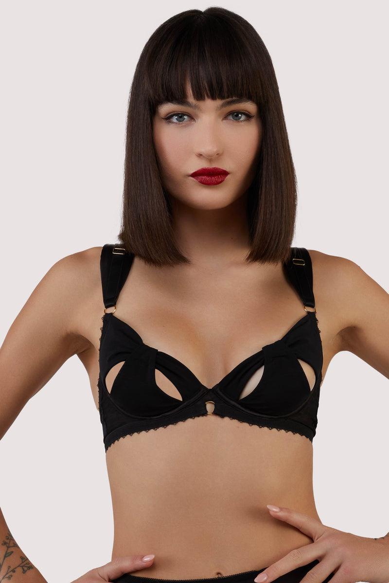 playful promises Anita Black Mesh Cut Out Bow Bra