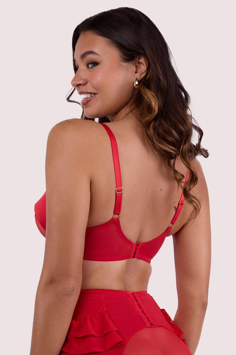 Playful Promises Annette Red Satin Bow Cup Bra