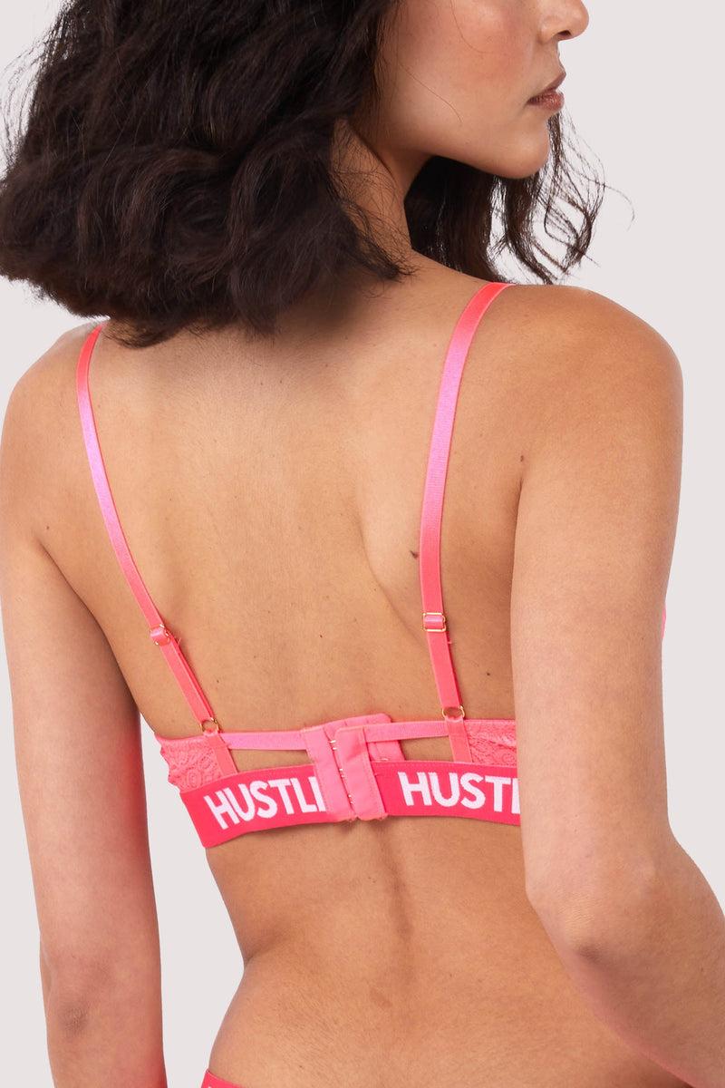 Playful Promises Branded Hot Pink Lace Bra