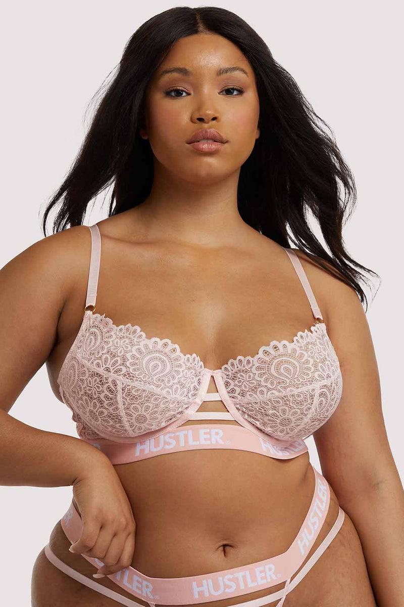Playful Promises Branded Lace Baby Pink Bra