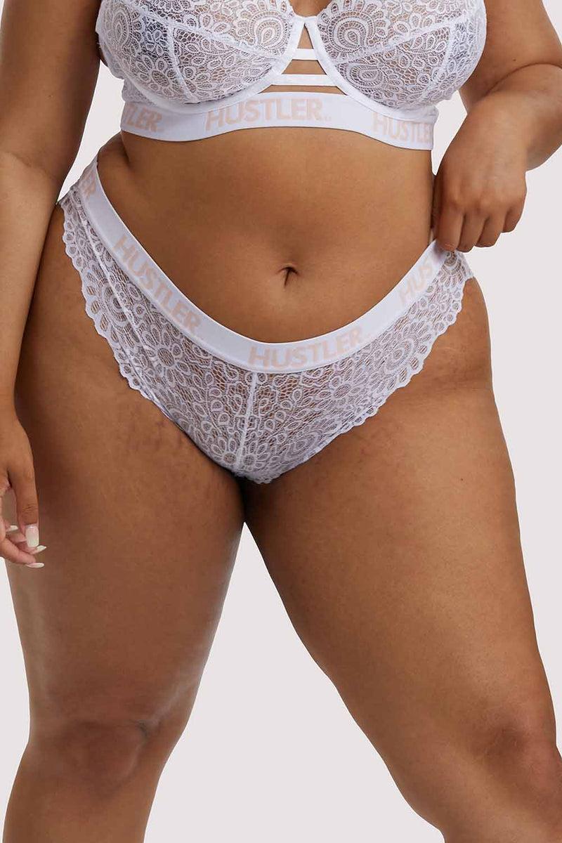 playful promises Branded Lace White Brief