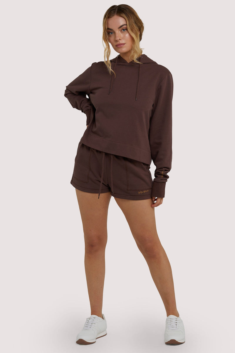 Playful Promises Brown Hooded Top