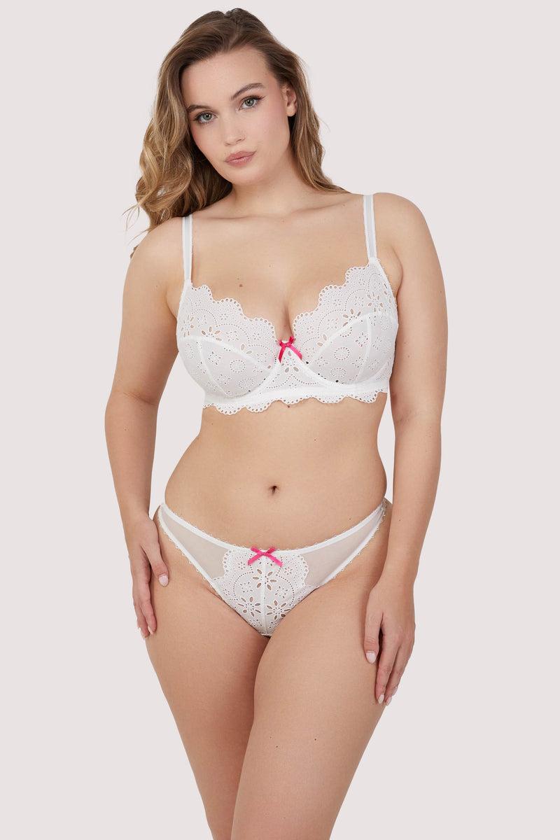 Playful Promises Camille White Broderie Thong