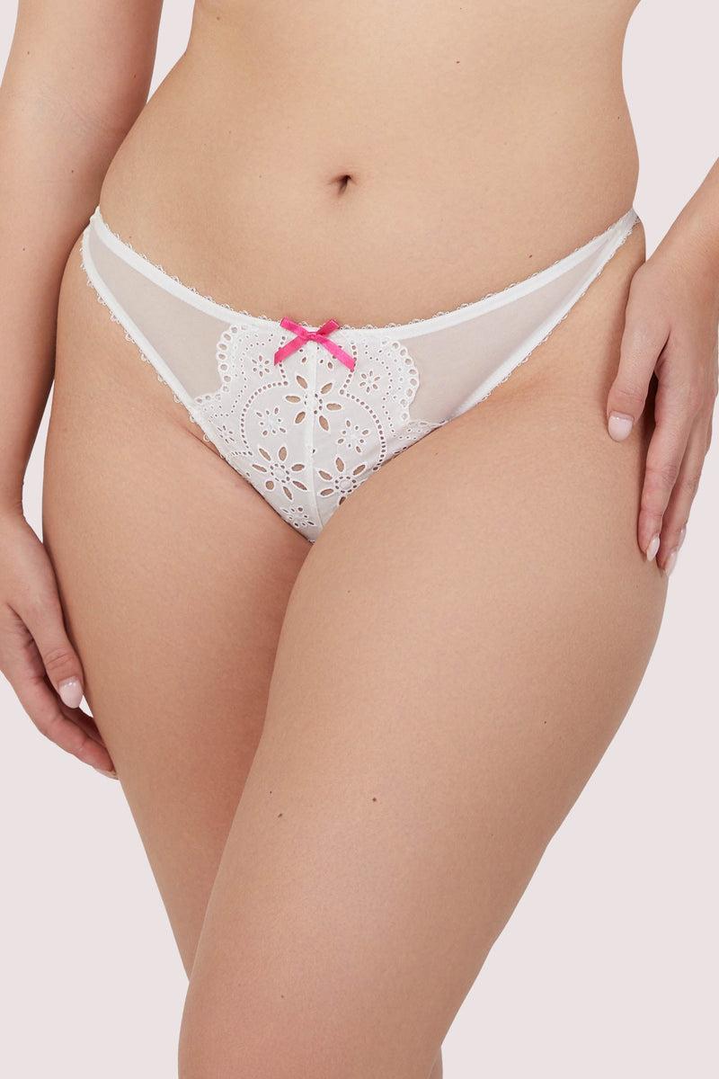 playful promises Camille White Broderie Thong