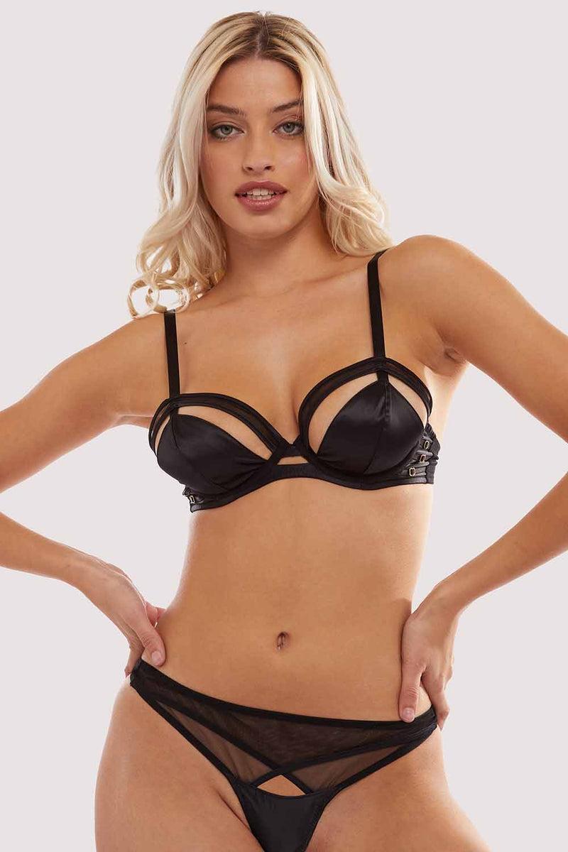 playful promises Charlie Black Cut-out Plunge Bra