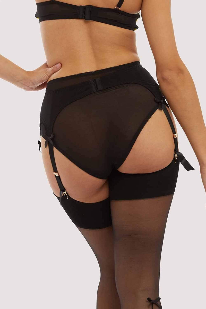 Playful Promises Chartreuse Classic Suspender Belt