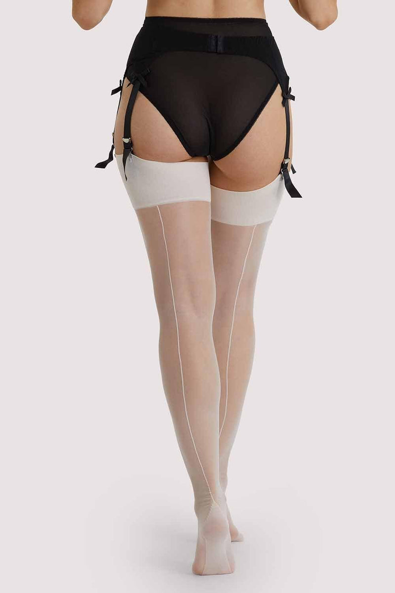 playful promises Creme De Peche Seamed Stockings