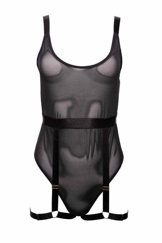 Playful Promises Dolly Black Thick Strap Bodysuit