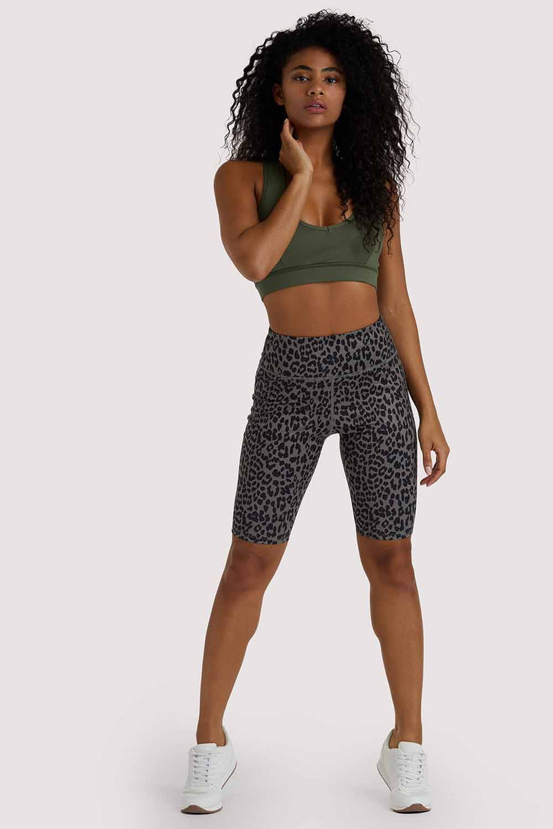 Playful Promises Eco Dusty Olive Leopard Short