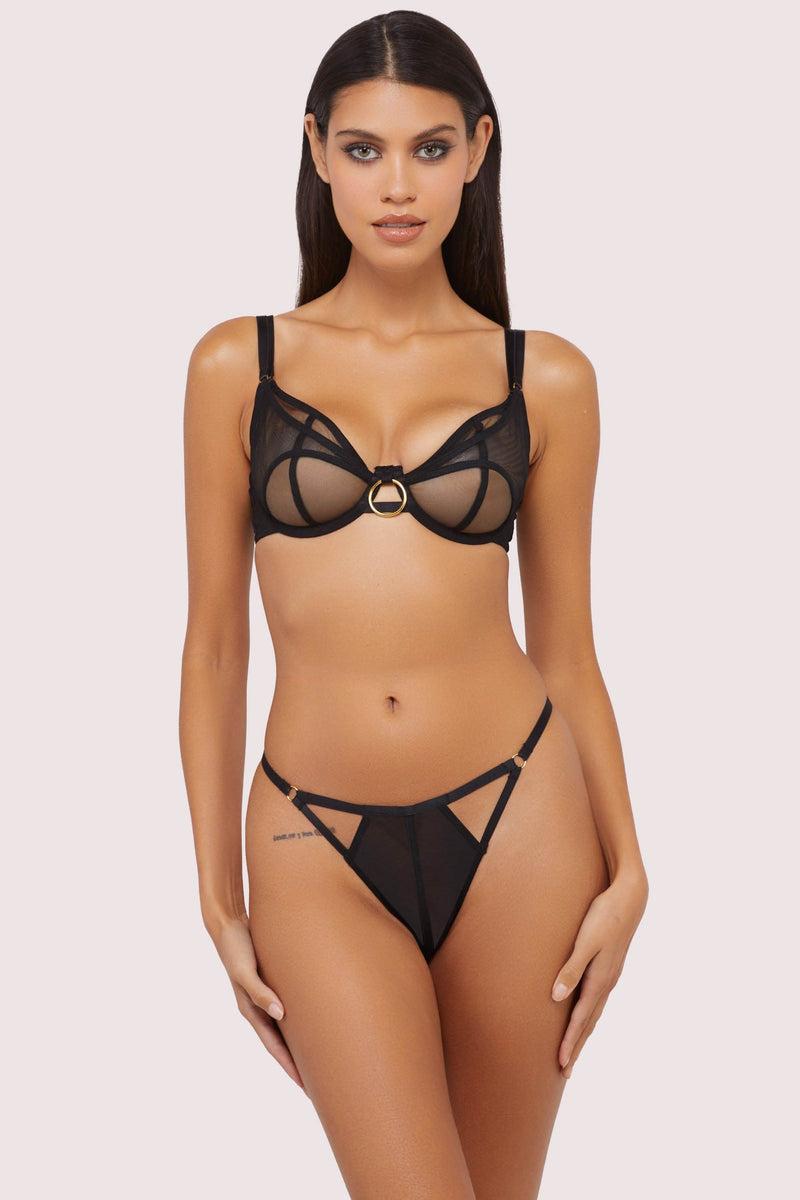 Playful Promises Emilia Black Mesh Double Ring Bra