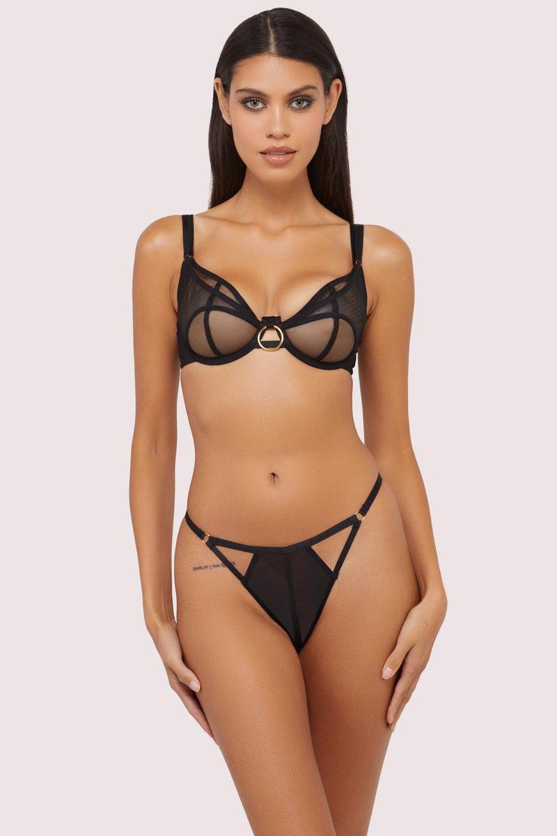 Playful Promises Emilia Black Mesh Thong