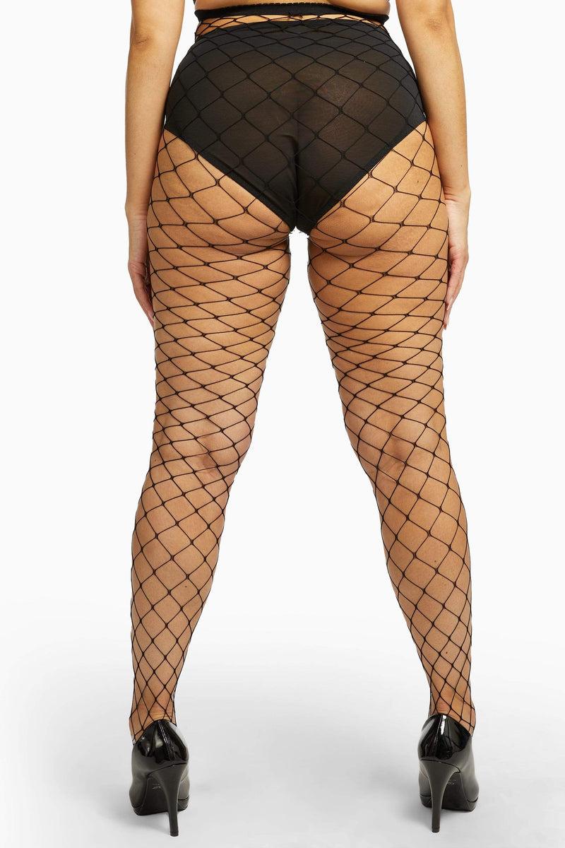 Playful Promises Fence Net Tights - Black