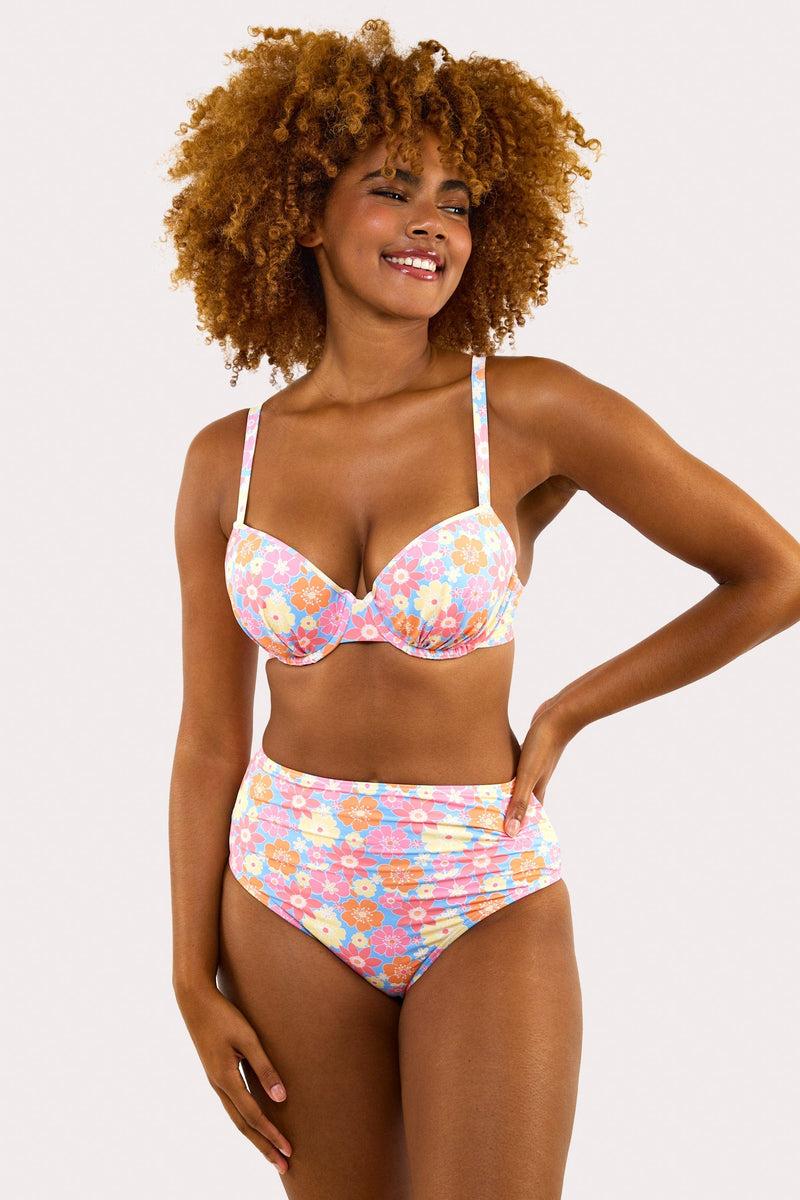 Playful Promises Floral High Waisted Bikini Bottom