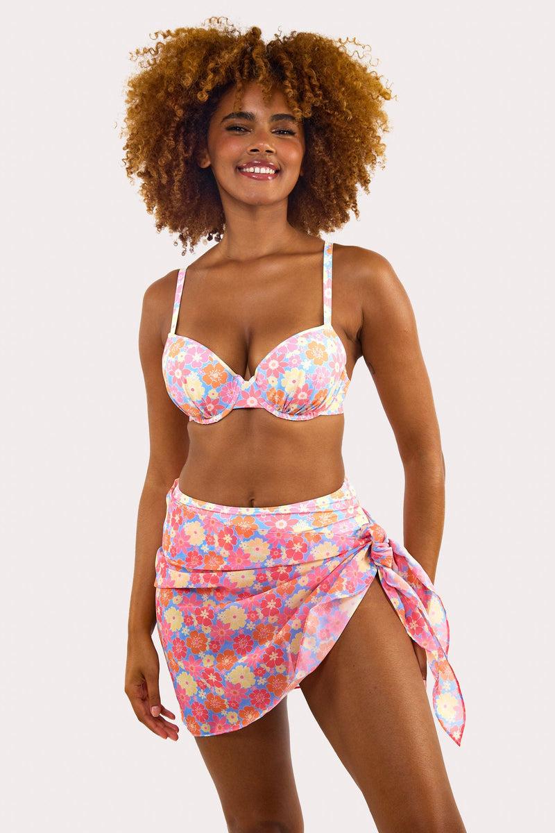 Playful Promises Floral Tie Side Sarong