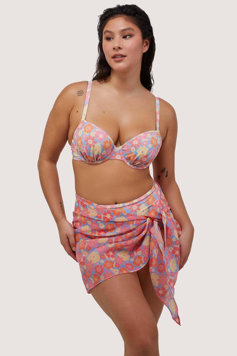 Playful Promises Floral Tie Side Sarong