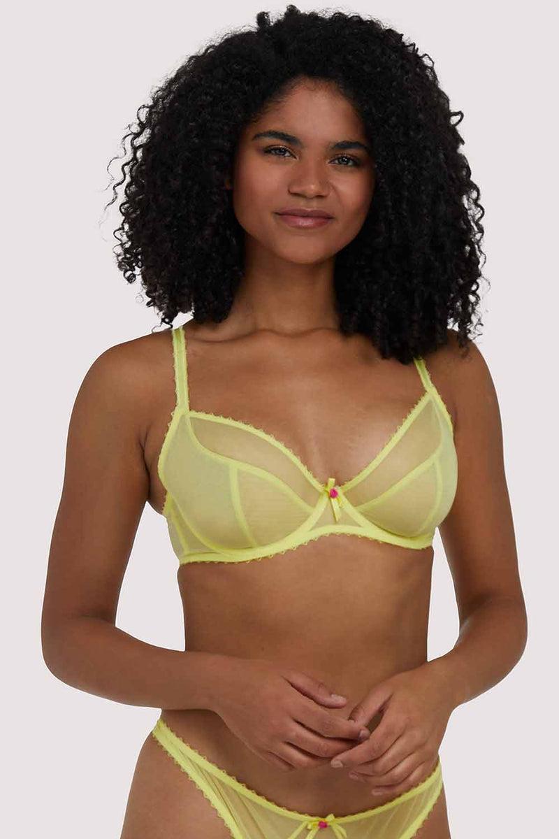 Playful Promises Grace Lemon Yellow Plunge Bra