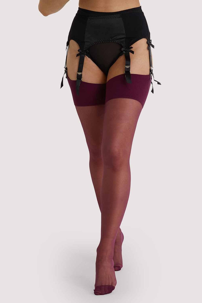 Playful Promises Grape Wine Seamed Stockings