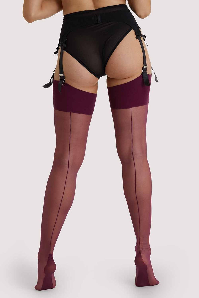 playful promises Grape Wine Seamed Stockings