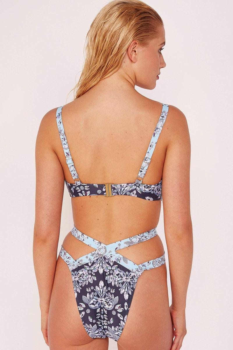Playful Promises Jewel Baroque Print Swimsuit