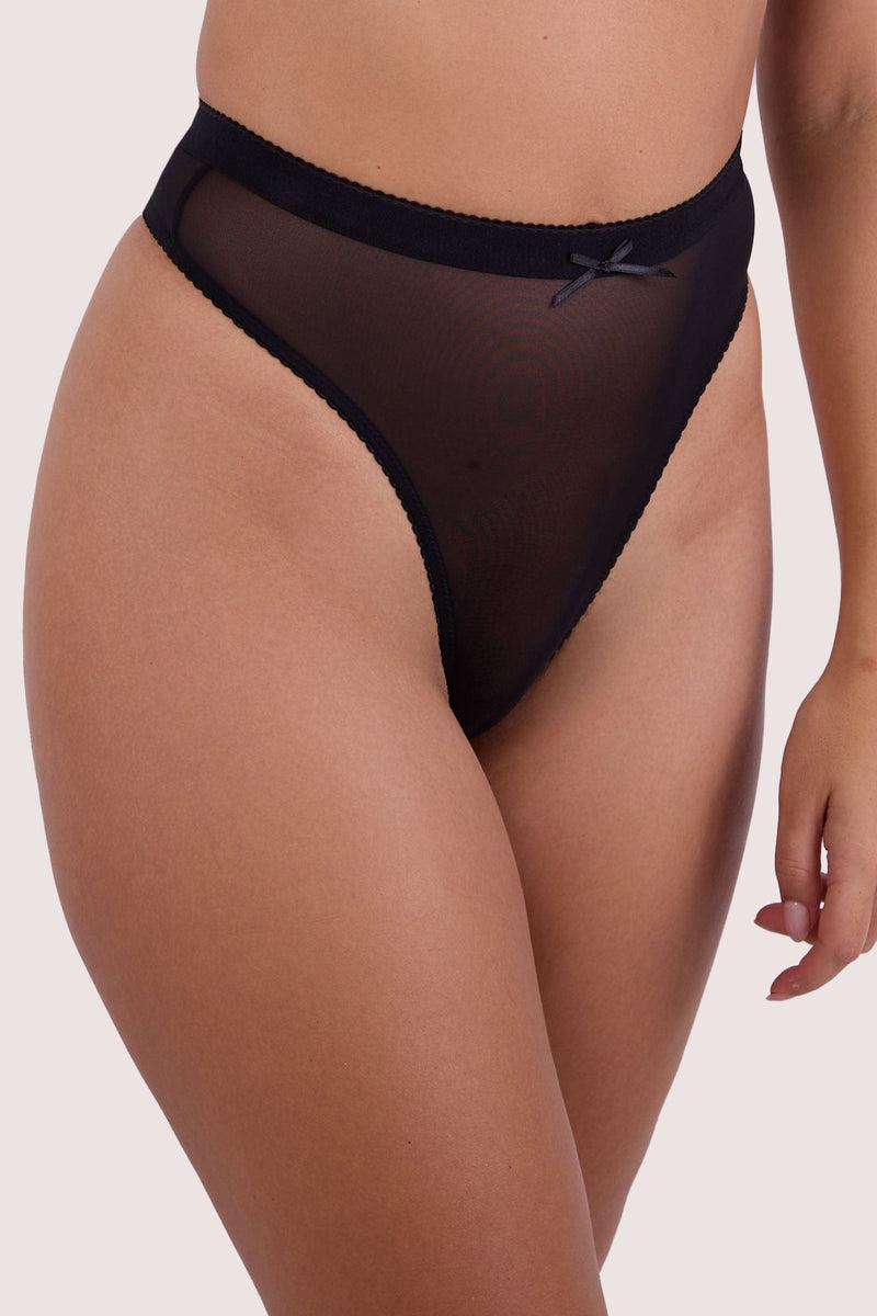 playful promises Josie Black Mesh High Waist Thong