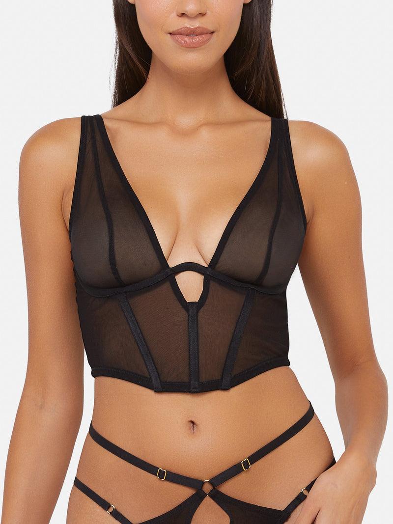 Playful Promises Kali Black Mesh Basque