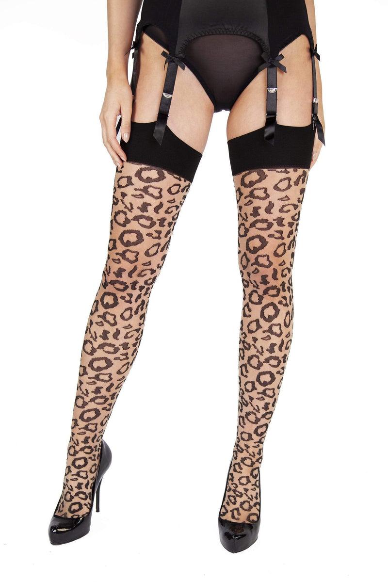 Playful Promises Leopard Knit Stockings
