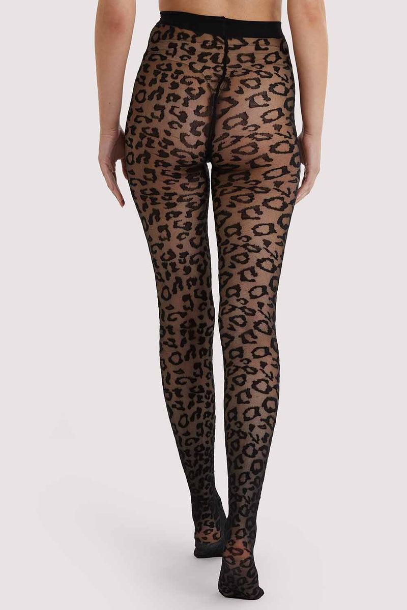 playful promises Leopard Knit Tights - Black