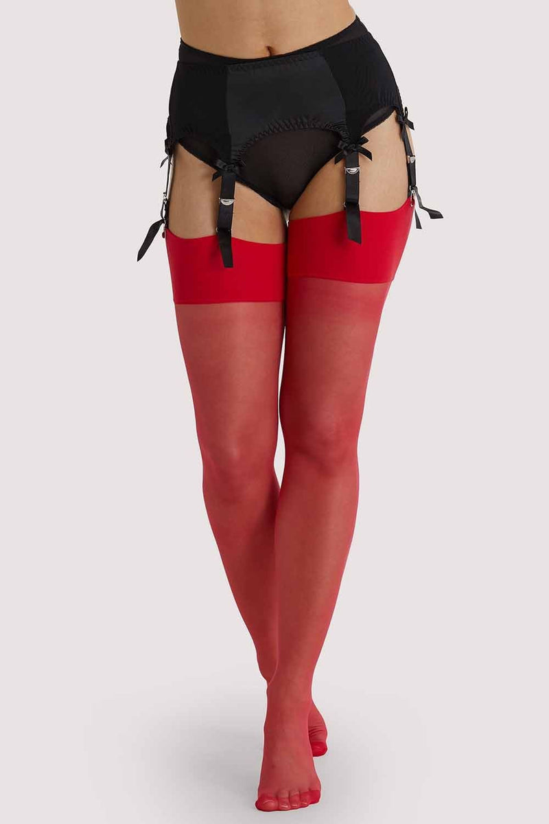Playful Promises Lollipop Red Seamed Stockings