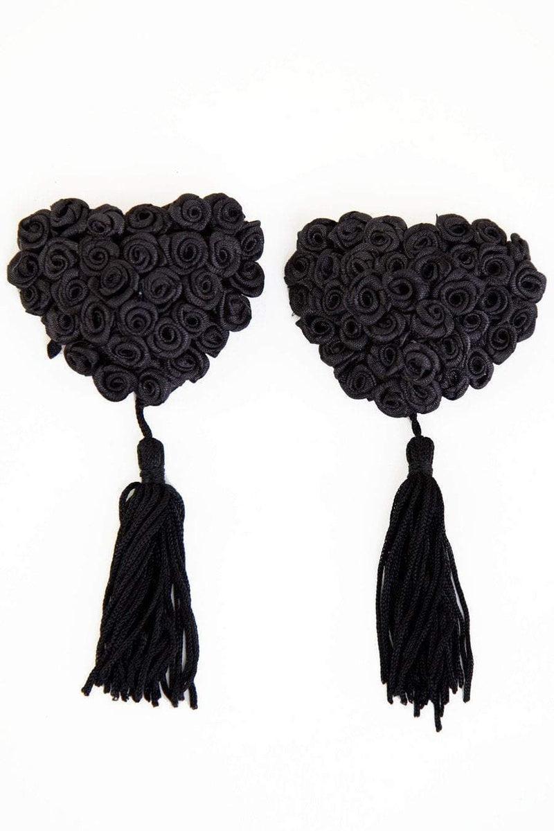 playful promises Matilde Black Rose Nipple Tassels