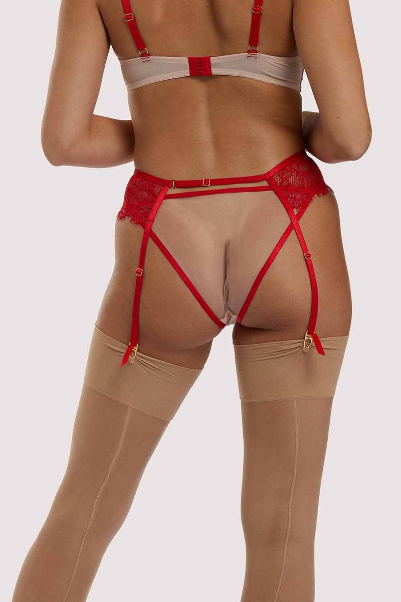 Playful Promises Mya Red Lace Suspender