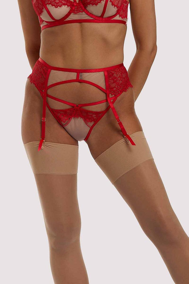 playful promises Mya Red Lace Suspender