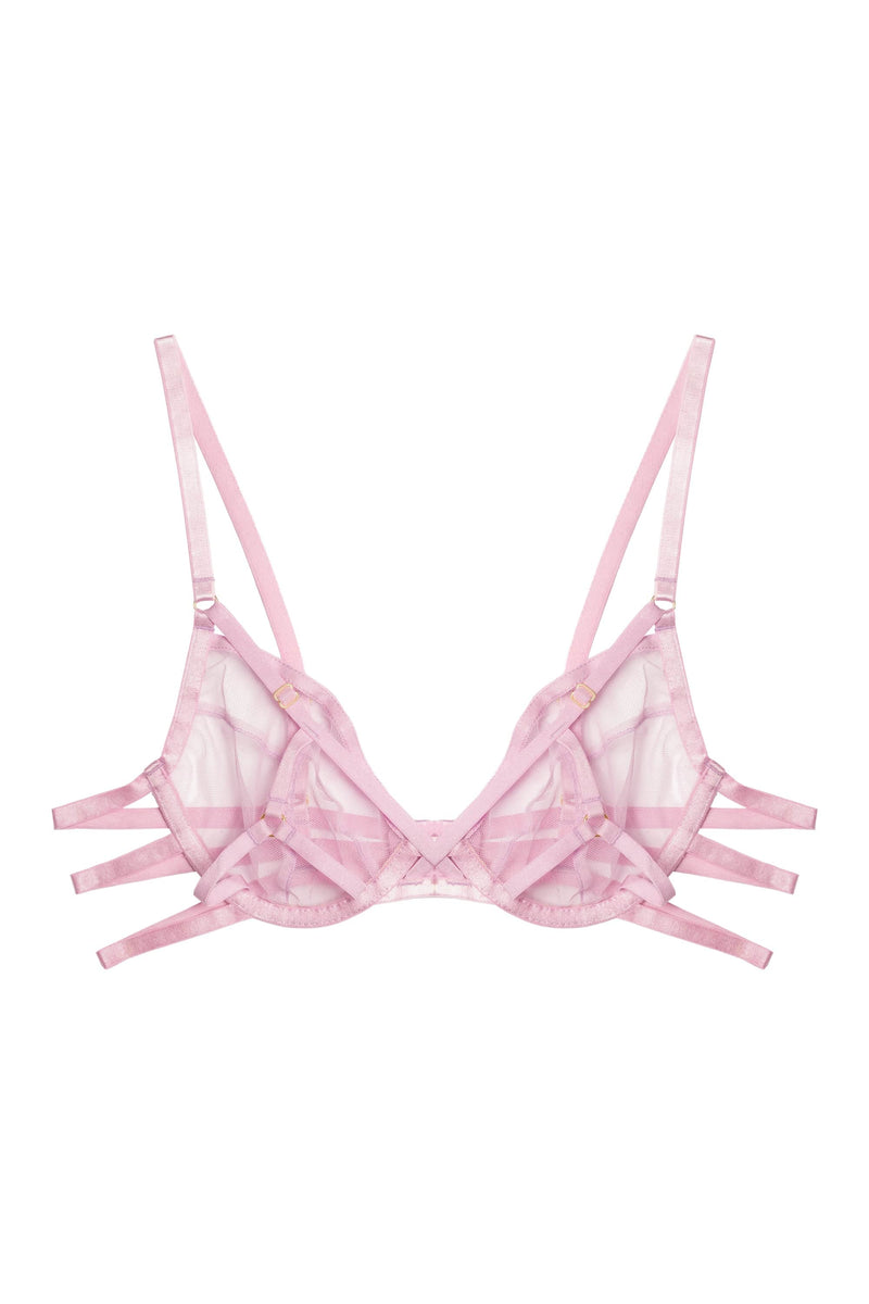 Playful Promises Naya Lilac Mesh Wired Plunge Bra