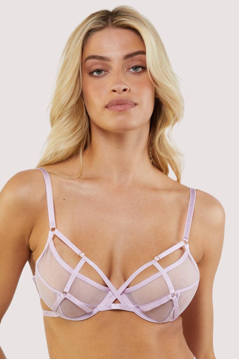 playful promises Naya Lilac Mesh Wired Plunge Bra