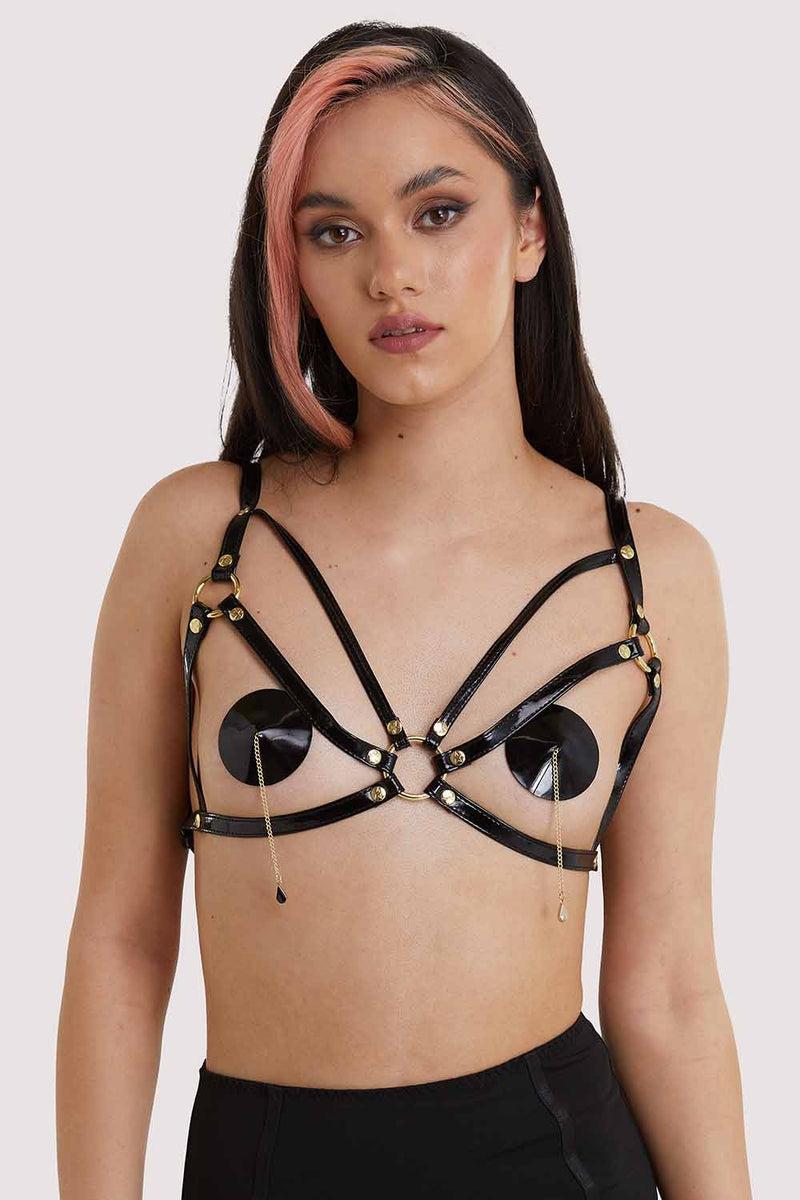 playful promises Open Harness Bra Black