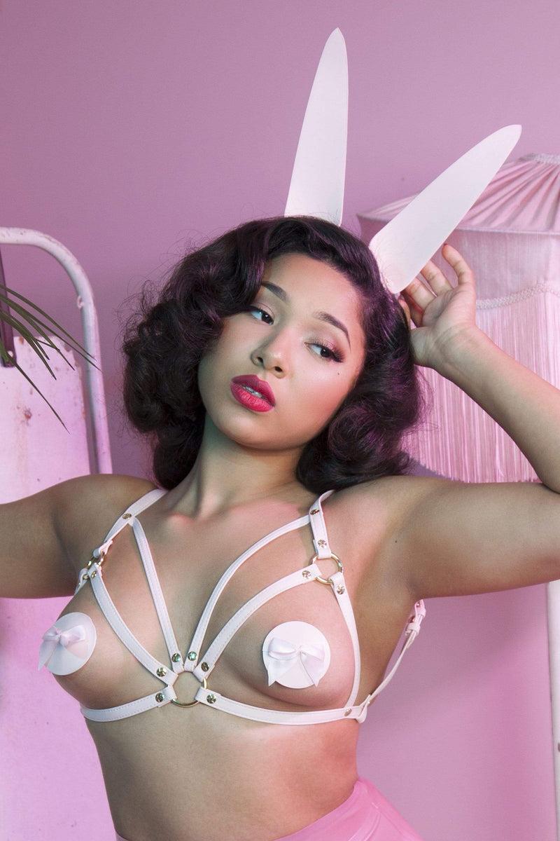 Playful Promises Open Harness Bra Pink