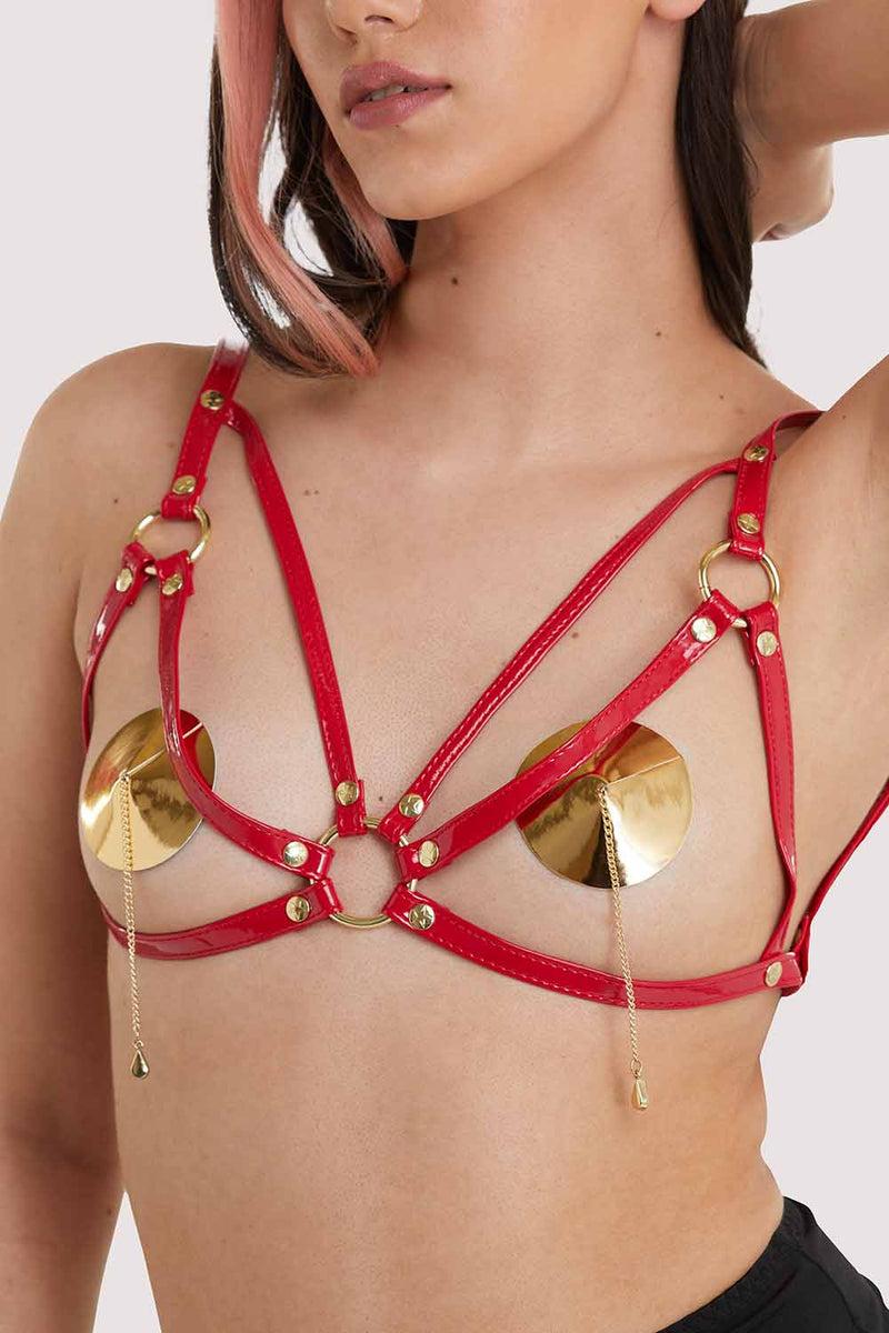 playful promises Open Harness Bra Red