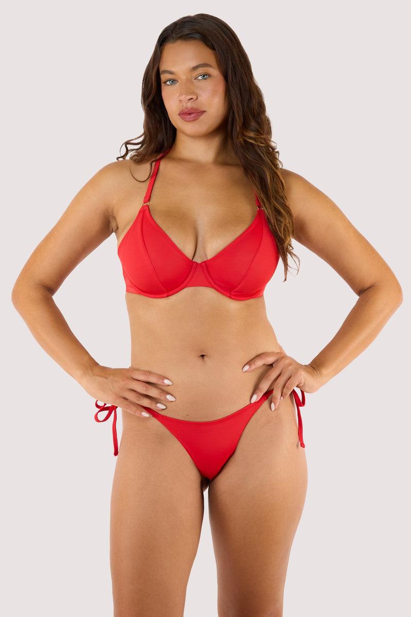 Playful Promises Paloma Red Tie Side Bikini Brief
