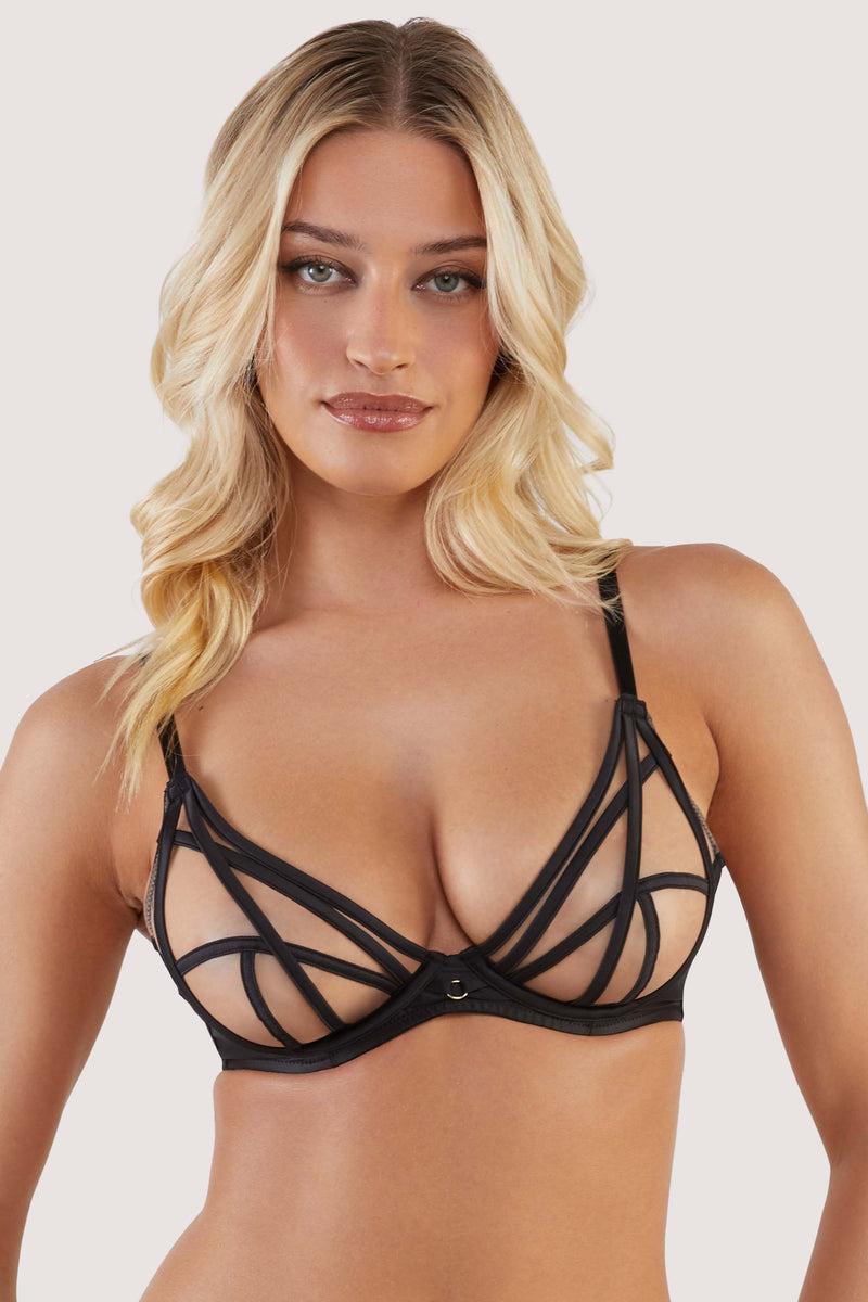 Playful Promises Ramona Black Mesh Plunge Bra