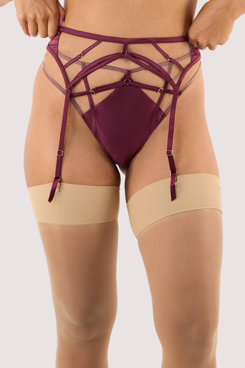 Playful Promises Ramona Wine Suspender Belt