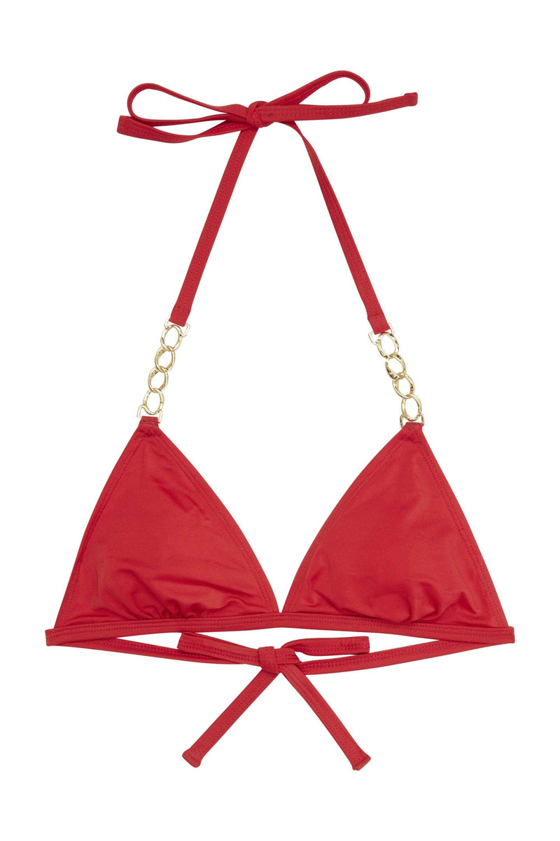 Playful Promises Red Chain Triangle Top