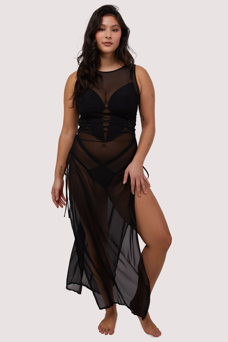Playful Promises Saffi Ruched Mesh Bodycon Dress