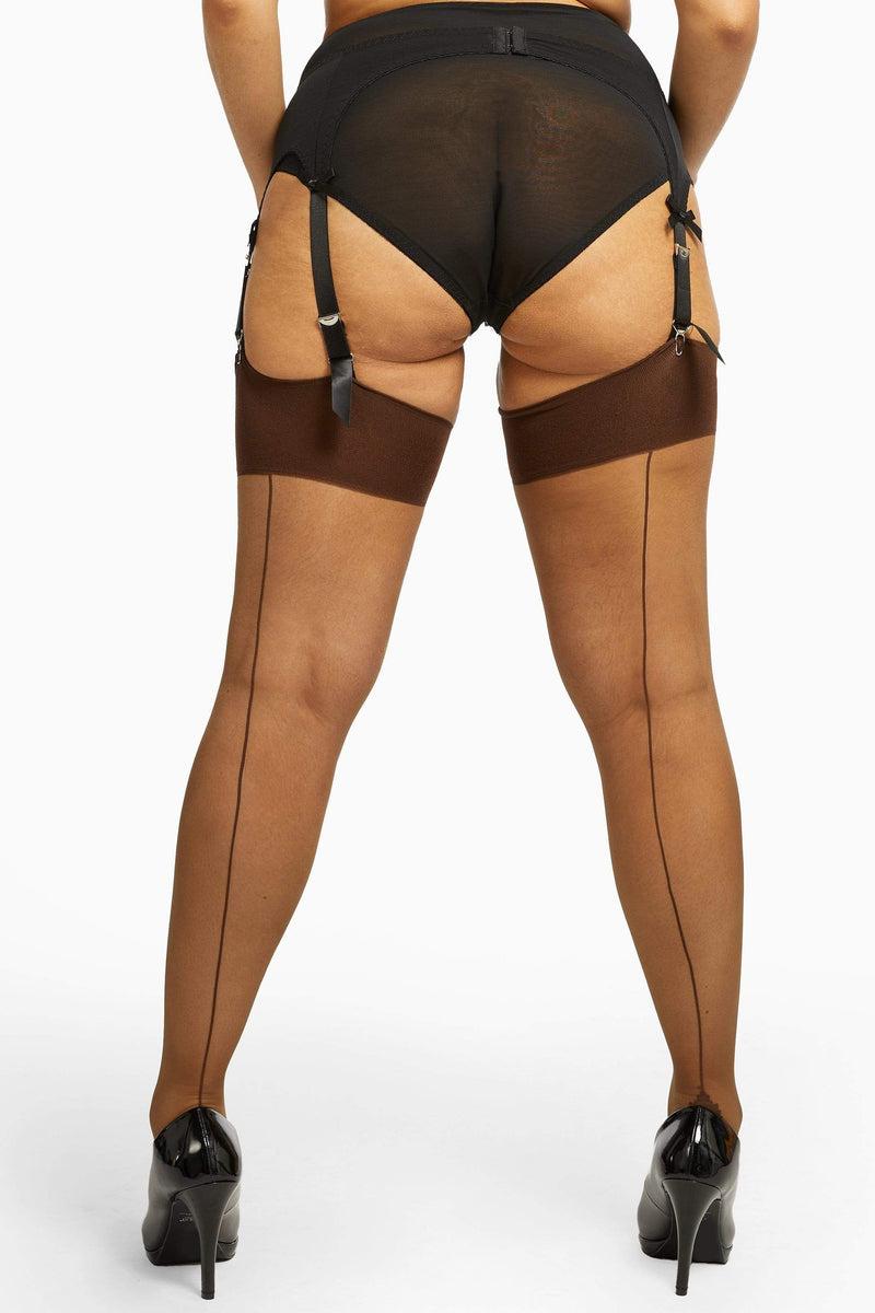 Playful Promises Seamed Stocking Dark Nude