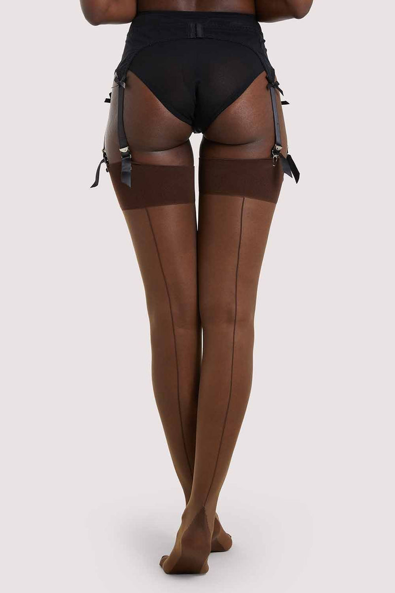 playful promises Seamed Stocking Dark Nude
