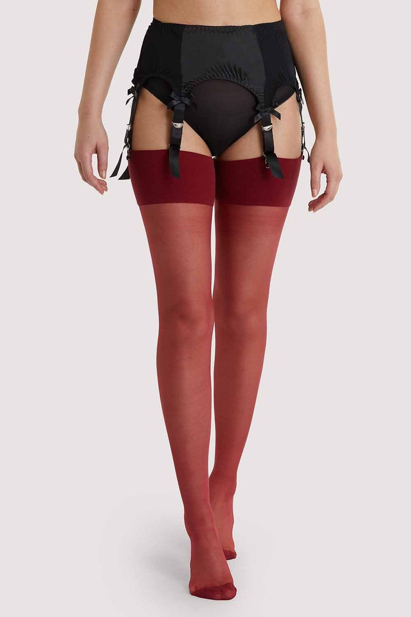 Playful Promises Seamed Stockings Merlot