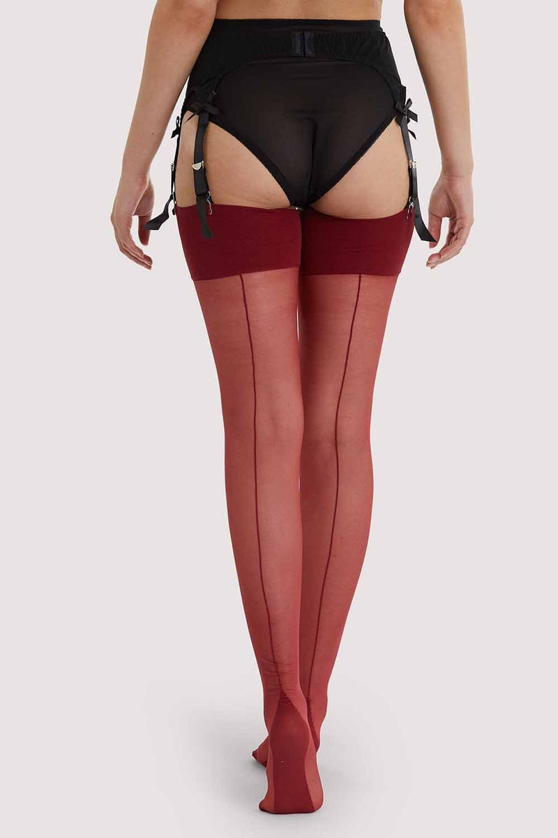 playful promises Seamed Stockings Merlot