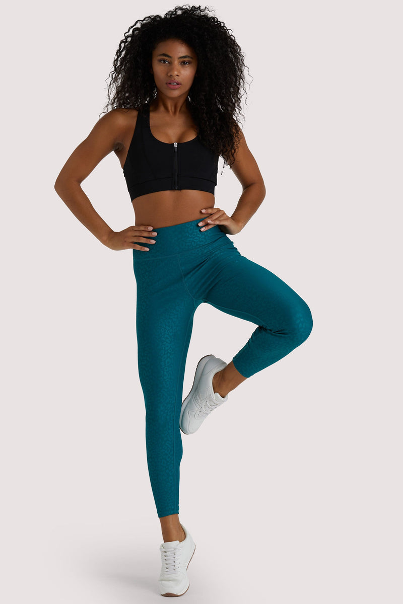 Playful Promises Teal Wet Look Croc Leggings